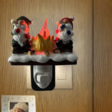 Maxbell Ghost Campfire Flickering Nightlight Halloween Figurine for Office Fireplace