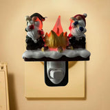 Maxbell Ghost Campfire Flickering Nightlight Halloween Figurine for Office Fireplace