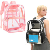 Maxbell Clear Backpack with Pockets Heavy Duty See through Bag for College Work Boys Style A