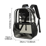 Maxbell Clear Backpack with Pockets Heavy Duty See through Bag for College Work Boys Style A