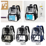 Maxbell Clear Backpack with Pockets Heavy Duty See through Bag for College Work Boys Style A