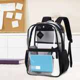 Maxbell Clear Backpack with Pockets Heavy Duty See through Bag for College Work Boys Style B