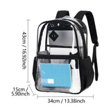 Maxbell Clear Backpack with Pockets Heavy Duty See through Bag for College Work Boys Style B