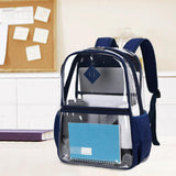 Maxbell Clear Backpack with Pockets Heavy Duty See through Bag for College Work Boys Style C