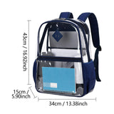 Maxbell Clear Backpack with Pockets Heavy Duty See through Bag for College Work Boys Style C