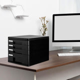 Maxbell 4 Drawer Storage Organizer Bedroom Black Garage Desktop File Storage Cabinet black