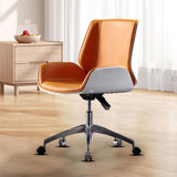 Maxbell Office Chair Business Stable Support Rotatable Liftable Ergonomic Desk Chair White and Orange