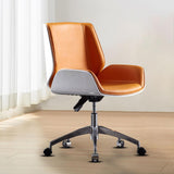 Maxbell Office Chair Business Stable Support Rotatable Liftable Ergonomic Desk Chair White and Orange