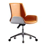 Maxbell Office Chair Business Stable Support Rotatable Liftable Ergonomic Desk Chair White and Orange