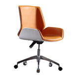 Maxbell Office Chair Business Stable Support Rotatable Liftable Ergonomic Desk Chair White and Orange