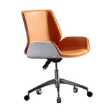 Maxbell Office Chair Business Stable Support Rotatable Liftable Ergonomic Desk Chair White and Orange