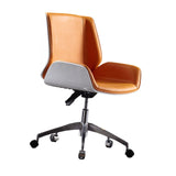 Maxbell Office Chair Business Stable Support Rotatable Liftable Ergonomic Desk Chair White and Orange