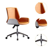 Maxbell Office Chair Business Stable Support Rotatable Liftable Ergonomic Desk Chair White and Orange