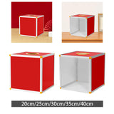 Maxbell Lucky Draw Box Voting Box Donation Box for Voting Annual Meeting Fundraising 20x20x20cm All red