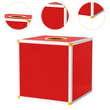 Maxbell Lucky Draw Box Voting Box Donation Box for Voting Annual Meeting Fundraising 25x25x25cm All red