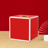 Maxbell Lucky Draw Box Voting Box Donation Box for Voting Annual Meeting Fundraising 35x35x35cm All red