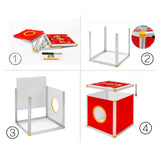 Maxbell Lucky Draw Box Voting Box Donation Box for Voting Annual Meeting Fundraising 40x40x40cm All red