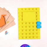 Maxbell A6 Notebook Building Block Design 100 Pages Journal for Daily Records Yellow
