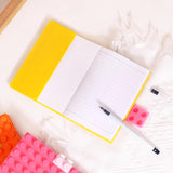 Maxbell A6 Notebook Building Block Design 100 Pages Journal for Daily Records Yellow