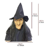 Maxbell Halloween Scary Witch Mask Prop Soft Stretchy Versatile Old Woman Witch Mask Style B