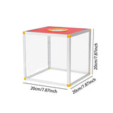 Maxbell Clear Lucky Draw Box Comment Box Lottery Box for Business Fundraising Voting 20x20x20cm Four sides clear