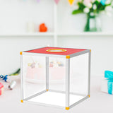 Maxbell Clear Lucky Draw Box Comment Box Lottery Box for Business Fundraising Voting 20x20x20cm Four sides clear