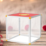 Maxbell Clear Lucky Draw Box Comment Box Lottery Box for Business Fundraising Voting 20x20x20cm Four sides clear