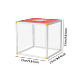 Maxbell Clear Lucky Draw Box Comment Box Lottery Box for Business Fundraising Voting 25x25x25cm Four sides clear