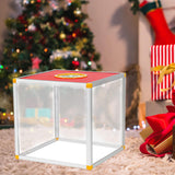 Maxbell Clear Lucky Draw Box Comment Box Lottery Box for Business Fundraising Voting 30x30x30cm Four sides clear