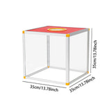 Maxbell Clear Lucky Draw Box Comment Box Lottery Box for Business Fundraising Voting 35x35x35cm Four sides clear