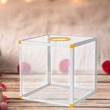 Maxbell Clear Lucky Draw Box Comment Box Lottery Box for Business Fundraising Voting 20x20x20cm Six sides clear