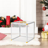 Maxbell Clear Lucky Draw Box Comment Box Lottery Box for Business Fundraising Voting 20x20x20cm Six sides clear