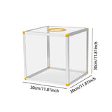 Maxbell Clear Lucky Draw Box Comment Box Lottery Box for Business Fundraising Voting 30x30x30cm Six sides clear