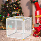Maxbell Clear Lucky Draw Box Comment Box Lottery Box for Business Fundraising Voting 30x30x30cm Six sides clear
