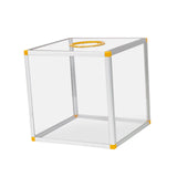 Maxbell Clear Lucky Draw Box Comment Box Lottery Box for Business Fundraising Voting 35x35x35cm Six sides clear