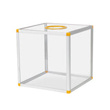 Maxbell Clear Lucky Draw Box Comment Box Lottery Box for Business Fundraising Voting 35x35x35cm Six sides clear