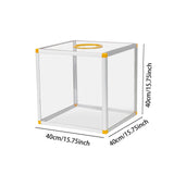 Maxbell Clear Lucky Draw Box Comment Box Lottery Box for Business Fundraising Voting 40x40x40cm Six sides clear