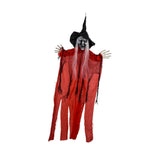 Maxbell Hanging Witch Ghost Halloween Decoration for Entry Gate Outdoor Indoor Trees Red