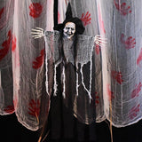 Maxbell Hanging Witch Ghost Halloween Decoration for Entry Gate Outdoor Indoor Trees Red