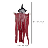 Maxbell Hanging Witch Ghost Halloween Decoration for Entry Gate Outdoor Indoor Trees Deep Red