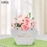 Maxbell 10Pcs Butterfly Handbags Wedding Supplies Handheld Boxes for Teachers White