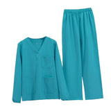 Maxbell Scrubs Set with Pants Breathable Doctor Costume Comfortable Top and Pant Set female M