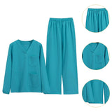 Maxbell Scrubs Set with Pants Breathable Doctor Costume Comfortable Top and Pant Set female M