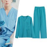 Maxbell Scrubs Set with Pants Breathable Doctor Costume Comfortable Top and Pant Set female XXL