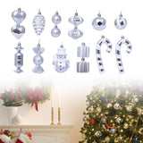 Maxbell 16 Pieces Silver Christmas Balls Cute Wedding Decoration Xmas Small Pendants