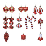 Maxbell 16 Pieces Christmas Balls Holiday Party Miniatures Craft Xmas Small Pendants Burgundy