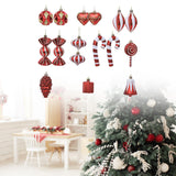 Maxbell 16 Pieces Christmas Balls Holiday Party Miniatures Craft Xmas Small Pendants Burgundy