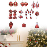 Maxbell 16 Pieces Christmas Balls Holiday Party Miniatures Craft Xmas Small Pendants Burgundy