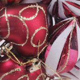 Maxbell 16 Pieces Christmas Balls Holiday Party Miniatures Craft Xmas Small Pendants Burgundy