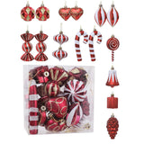 Maxbell 16 Pieces Christmas Balls Holiday Party Miniatures Craft Xmas Small Pendants Burgundy